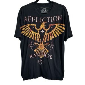 Affliction Y2k Quinton Rampage Jackson T Shirt L Graphic Grunge Cyber MMA USA